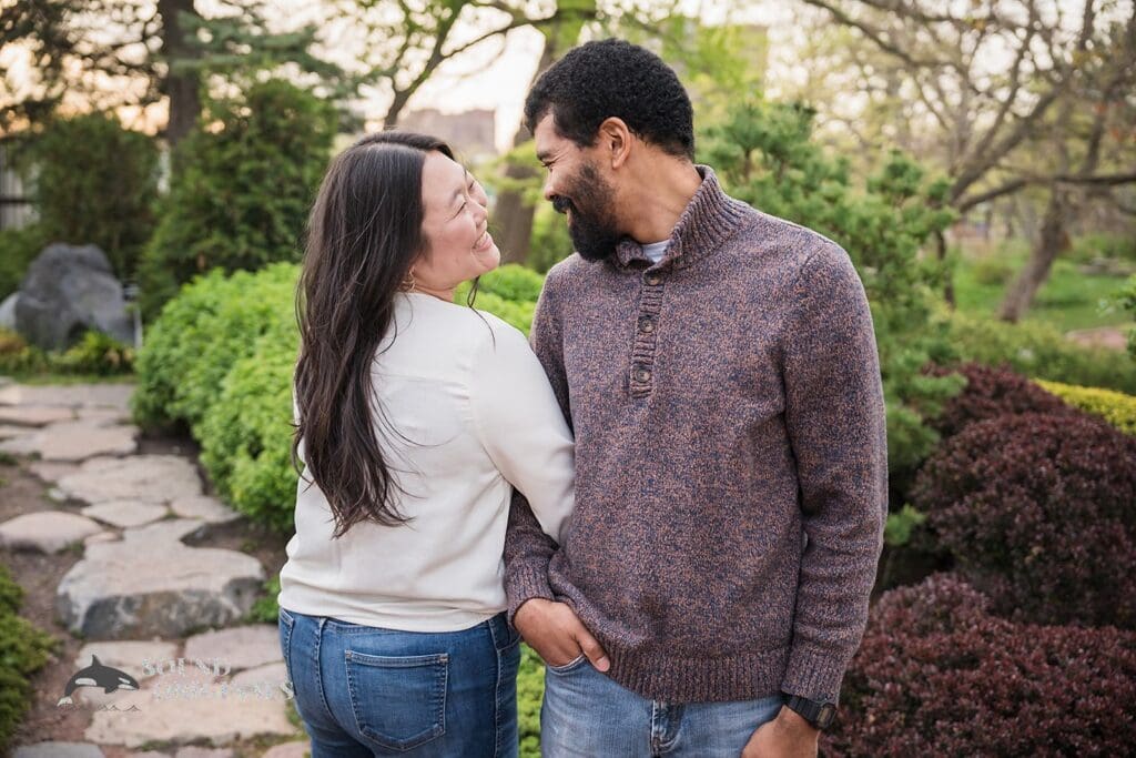 joyfully engaged at Osaka Garden