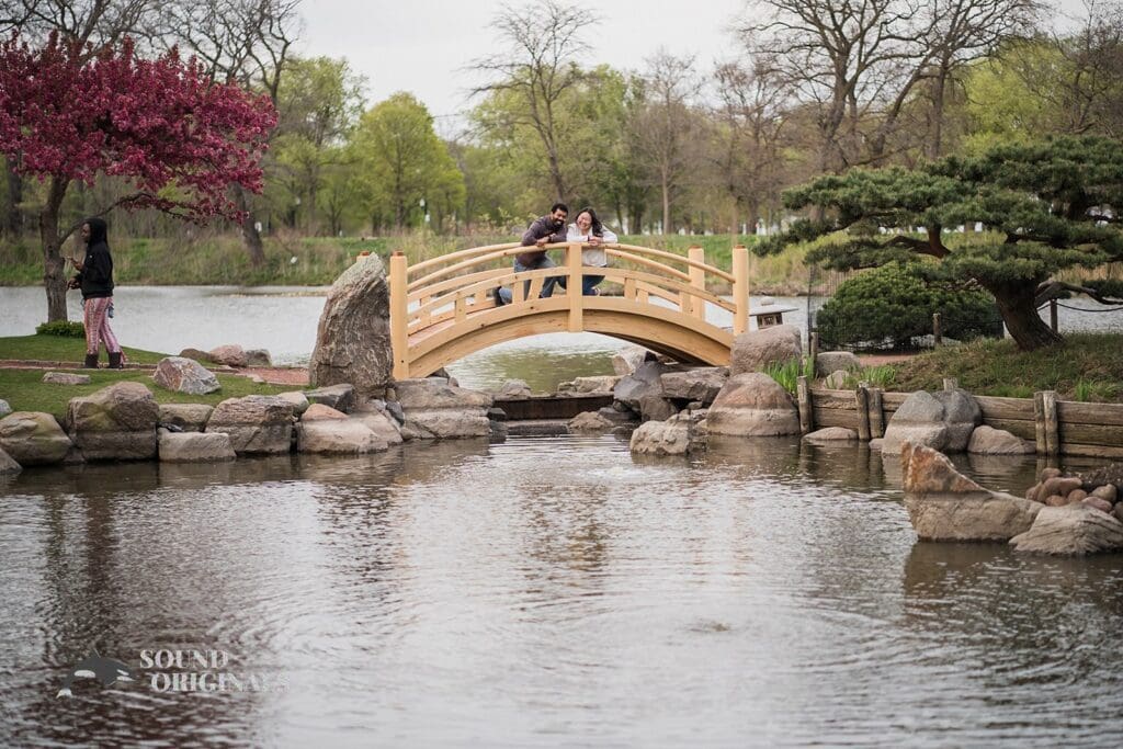 couple having a fun time at the bridge