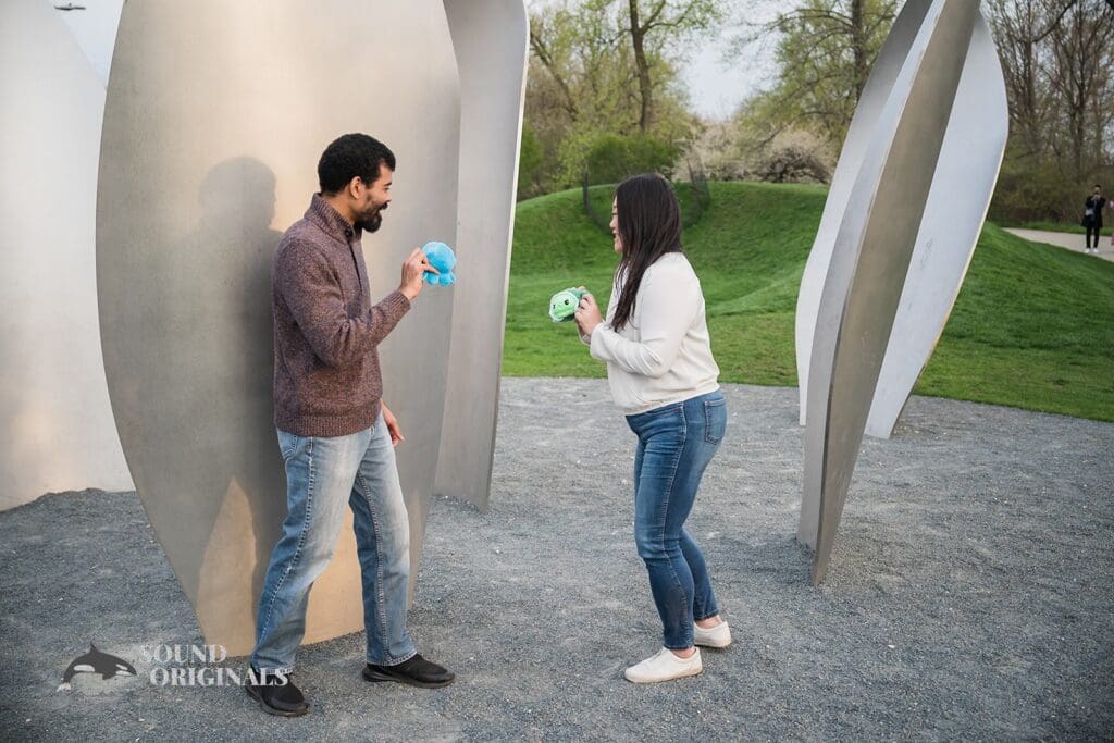 couple having a sweet banter at Osaka Garden