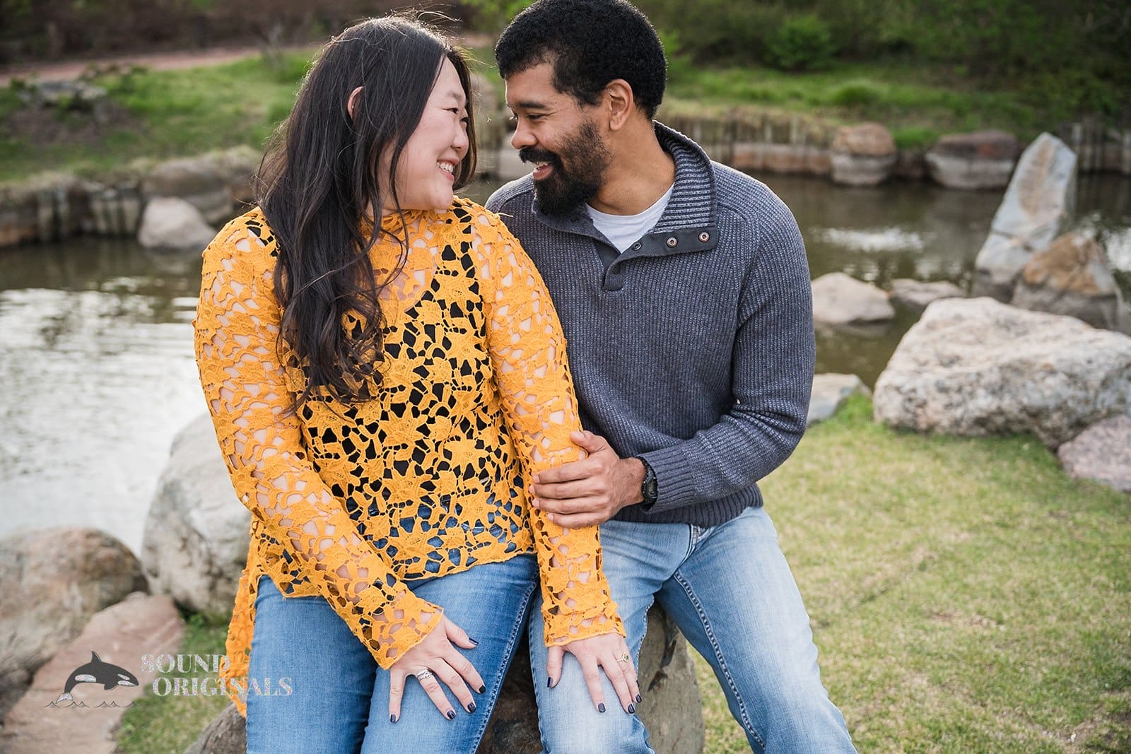gazing at each other at Osaka Garden