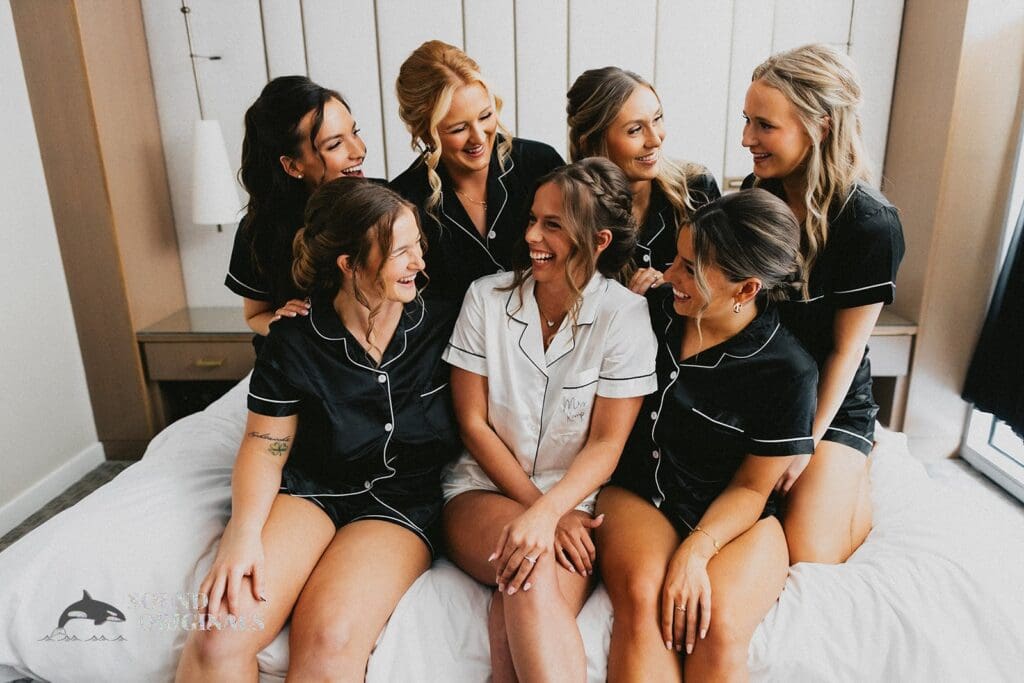 The Bride and her Bridesmaids at The Carlisle Room Wedding