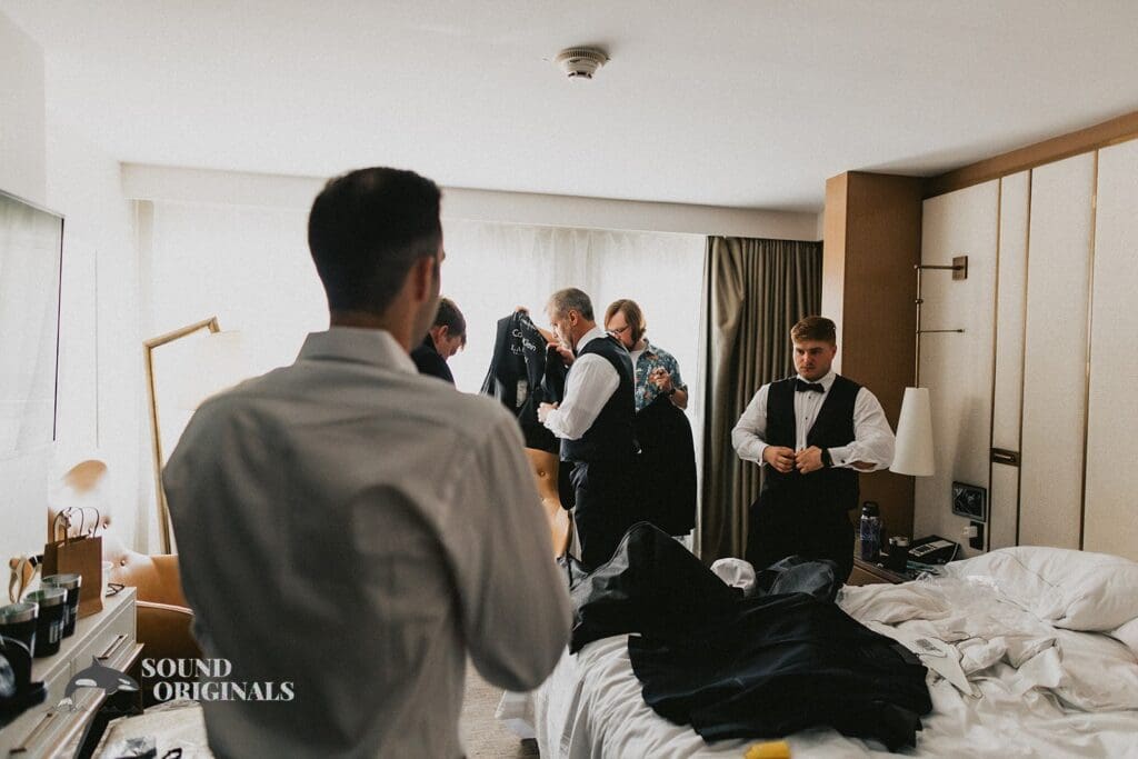 The Groom and his Groomsmen at The Carlisle Room Wedding