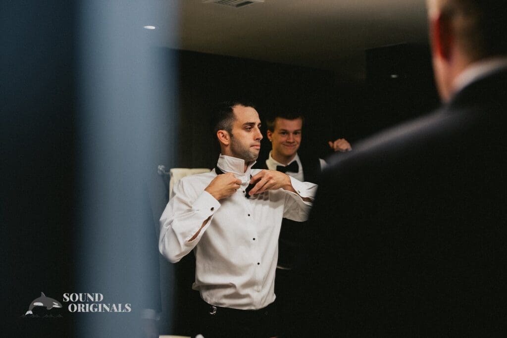The Groom Getting Ready for The Carlisle Room Wedding