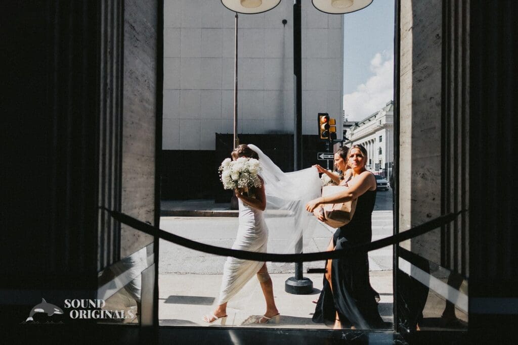 The Arrival of the Bride at The Carlisle Room Wedding