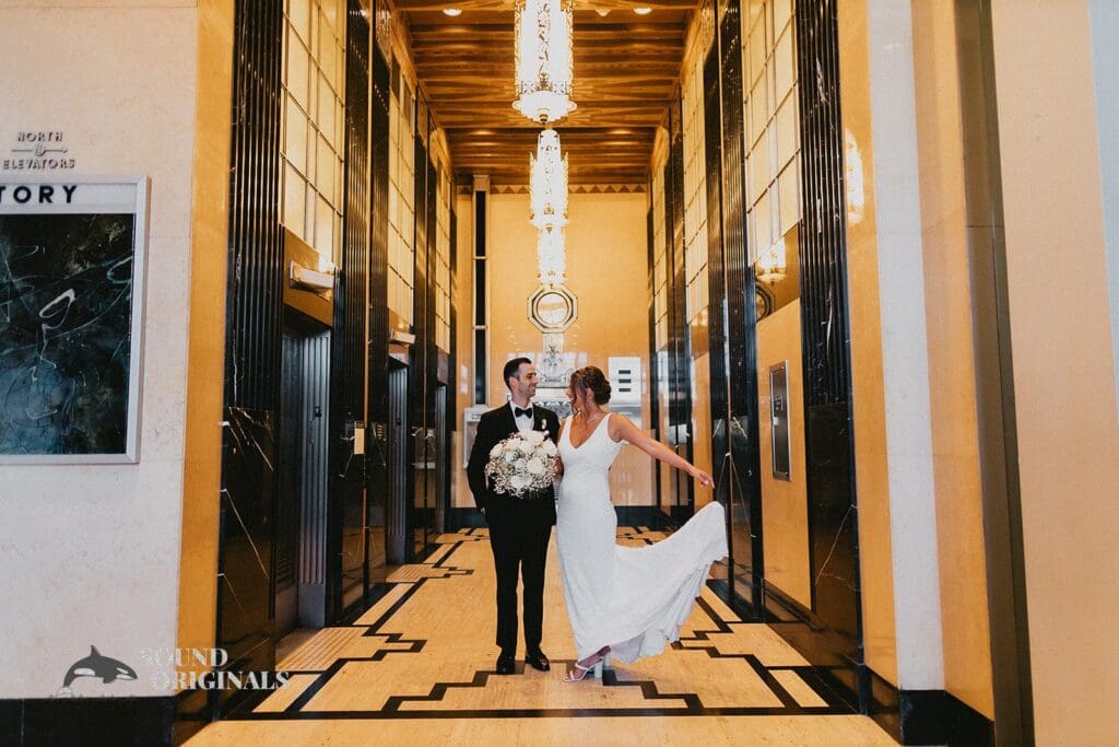 Wedding Photographer Takes Romantic Portrait at The Carlisle Room Wedding