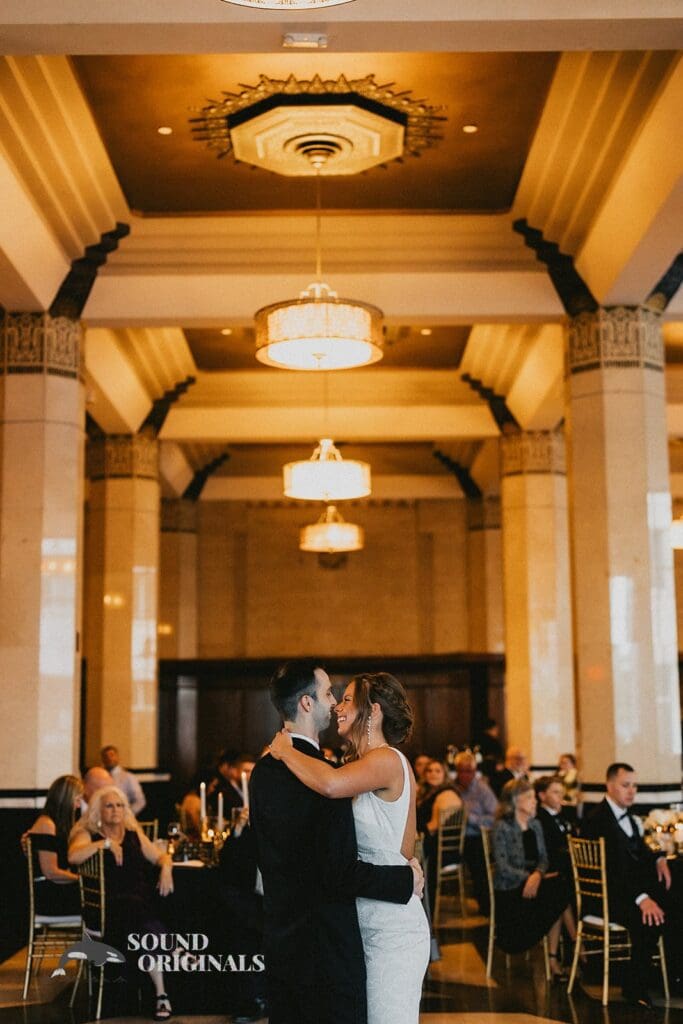 Couple Enjoy First Dance at The Carlisle Room Wedding