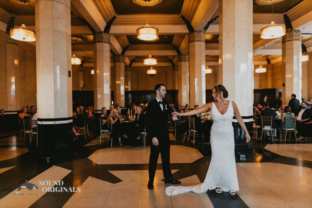 Newlyweds Enjoying the First Dance at The Carlisle Room Wedding
