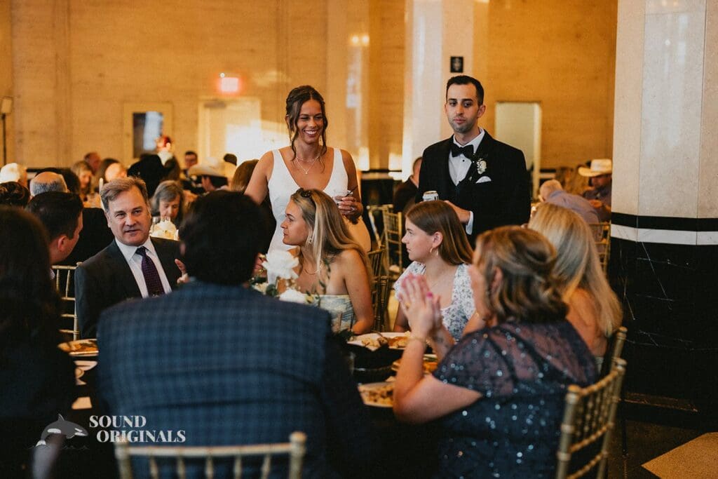 Bride and Groom Mingling at The Carlisle Room Wedding