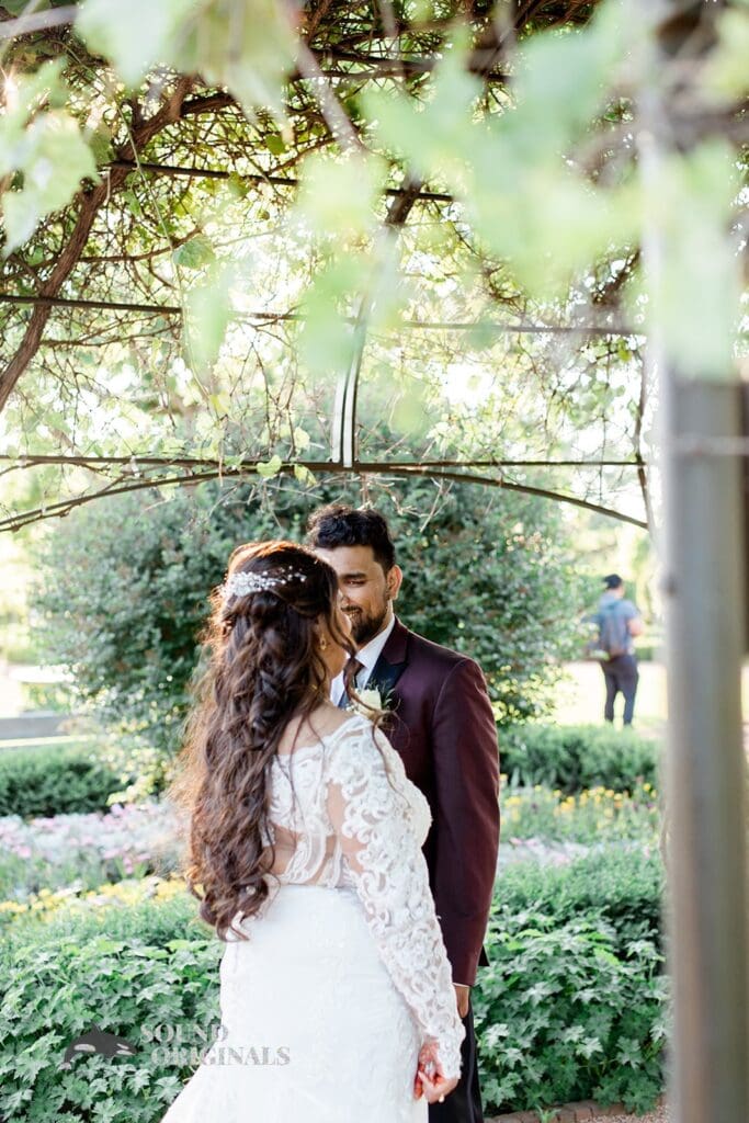 The happy couple at their Embassy Suites by Hilton Naperville Wedding