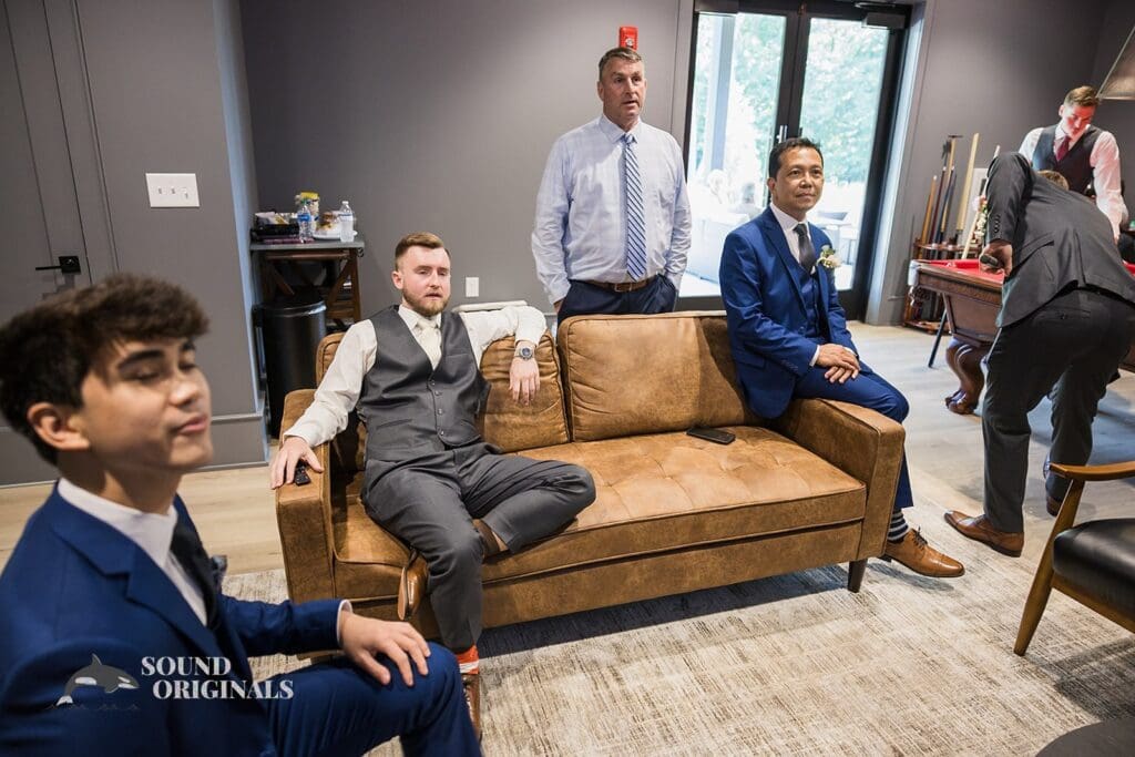 The groom on the morning of The Oakley on the Lake Wedding