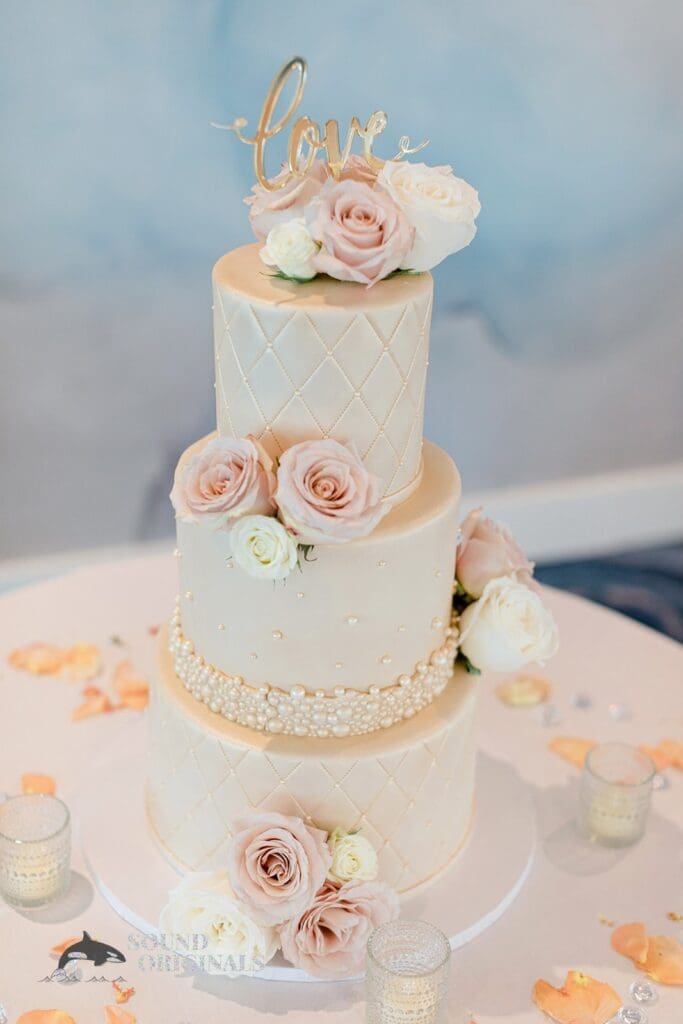 Harborside Chapel Wedding Wedding Cake of the Harborside Chapel Wedding