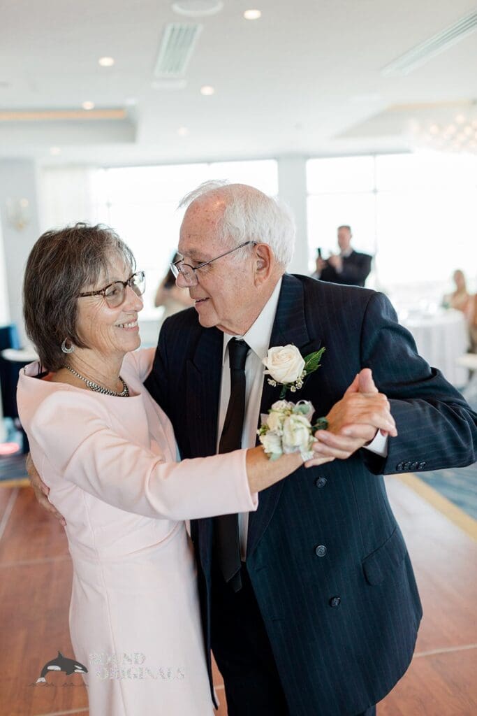 Harborside Chapel Wedding Special guest couple dance after the Harborside Chapel Wedding