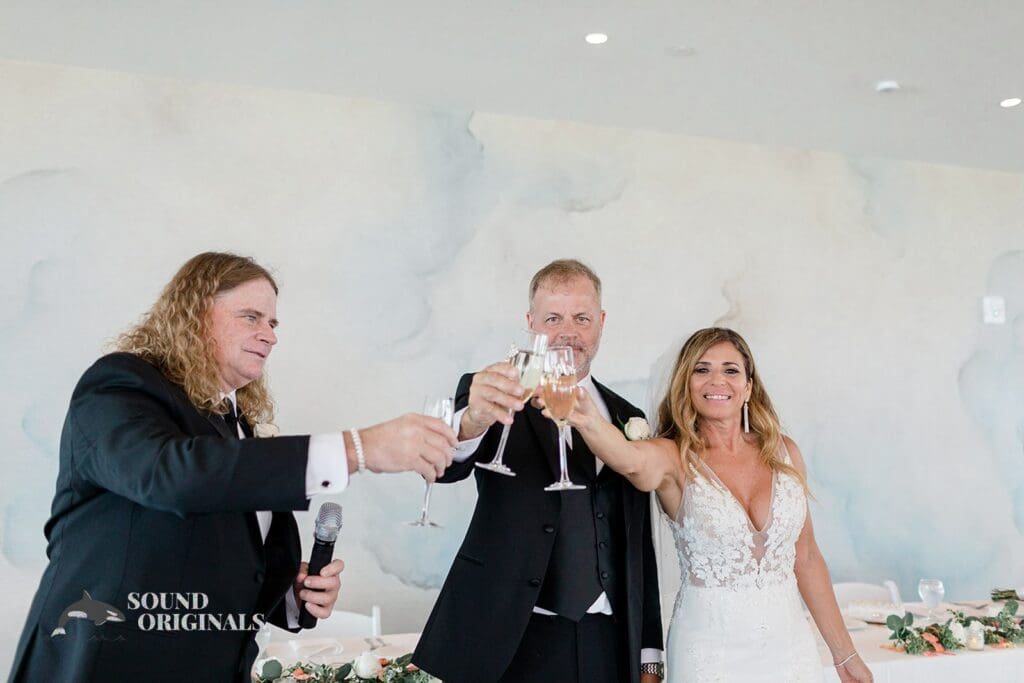 Harborside Chapel Wedding Bestman toasts for the newlyweds of the Harborside Chapel Wedding