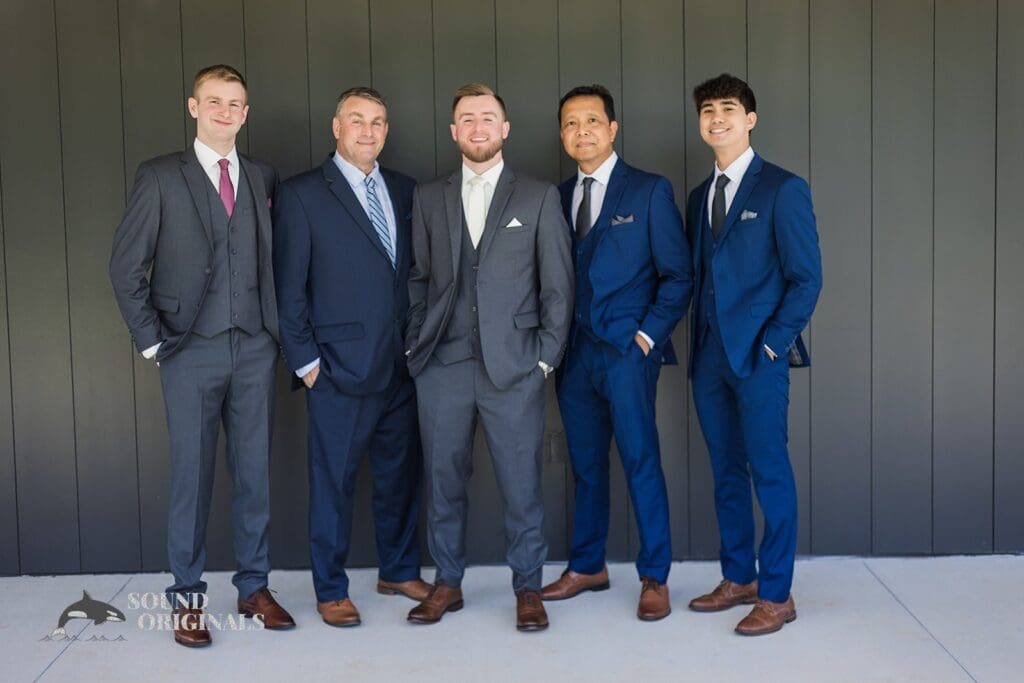 The groom with his special guests at The Oakley on the Lake Wedding
