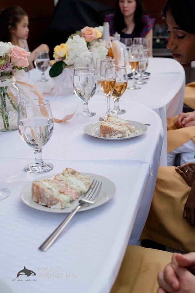 Wedding cake at The Red Farmhouse Bed & Breakfast Wedding