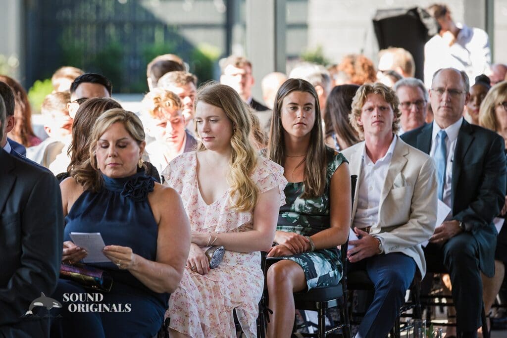 The wedding guests at The Oakley on the Lake Wedding