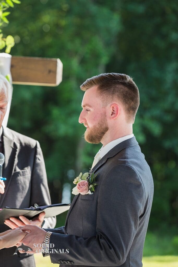 The groom at The Oakley on the Lake Wedding