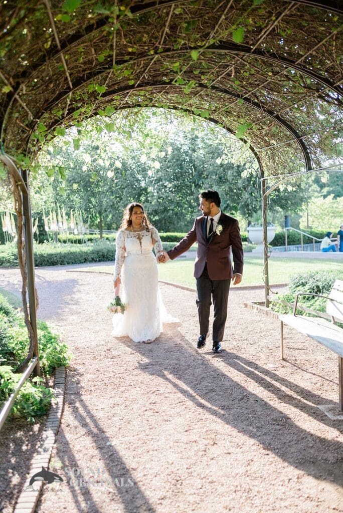 Portrait of the bride and groom at Embassy Suites by Hilton Naperville Wedding