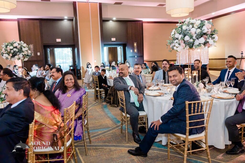 Wedding guests at Embassy Suites by Hilton Naperville Wedding reception