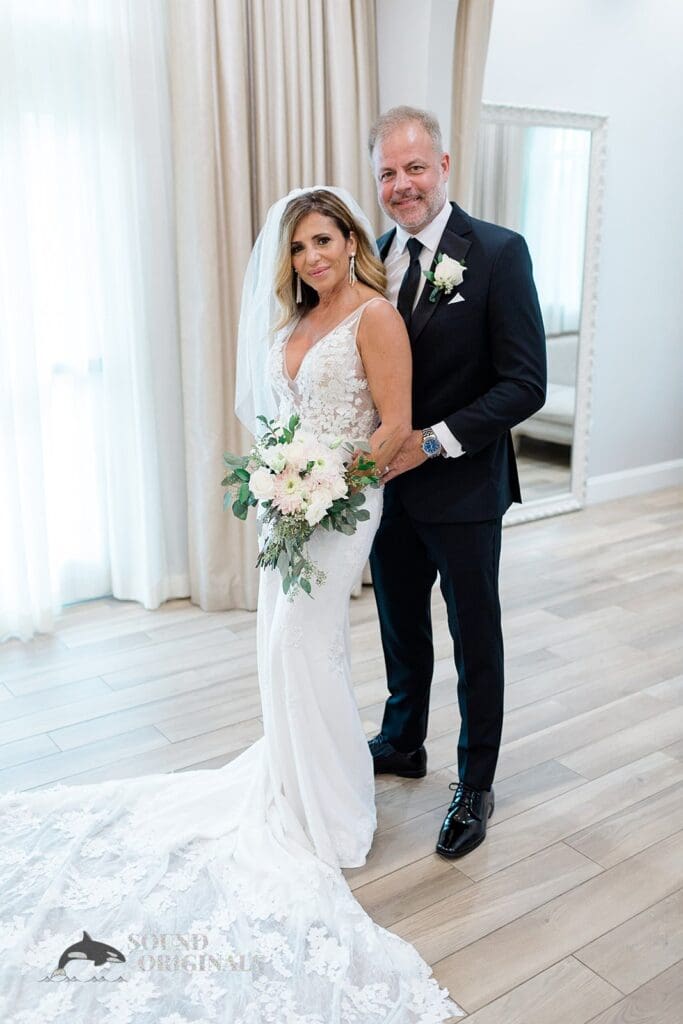 Harborside Chapel Wedding Portrait of the newlyweds after the Harborside Chapel Wedding