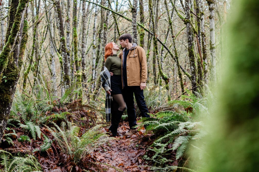 moody portland engagement photography