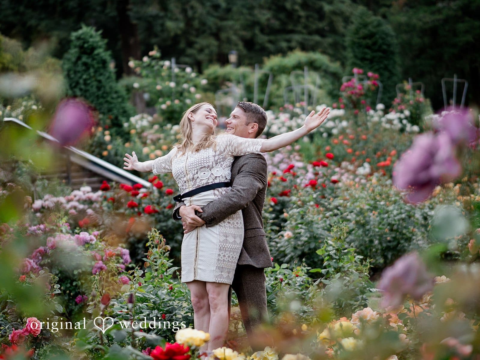 Portland International Rose Garden Engagement // Elizabeth & Daniel -