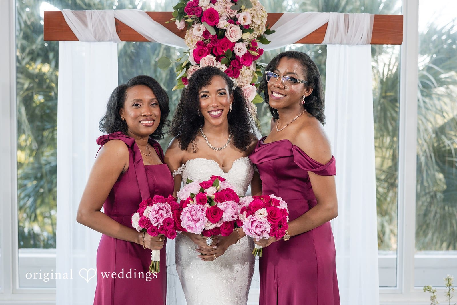 Ramon + Alexandra Bride posing with bridesmaids