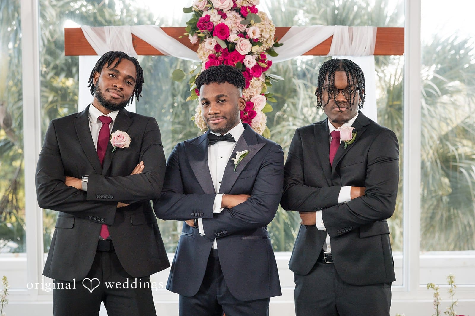 Ramon + Alexandra Groom posing with groomsmen