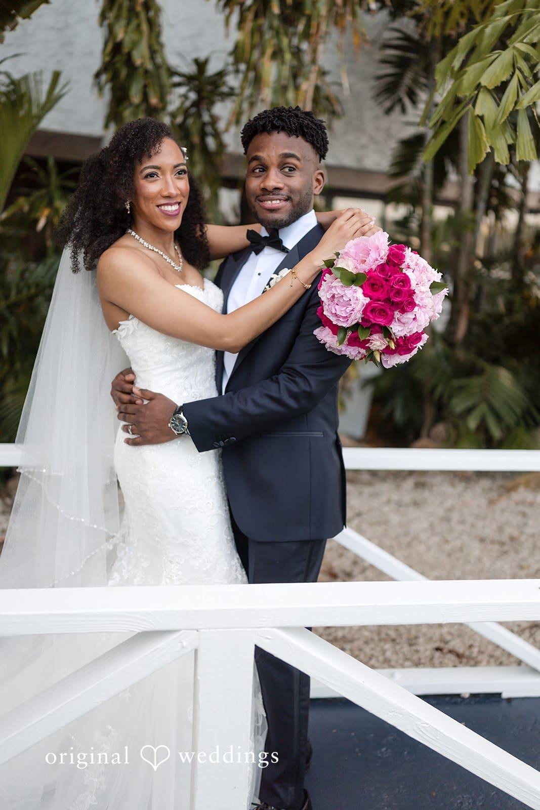 Ramon + Alexandra Romantic couple portrait at Bahia Mar Fort Lauderdale captured by Original Weddings Miami wedding photographer