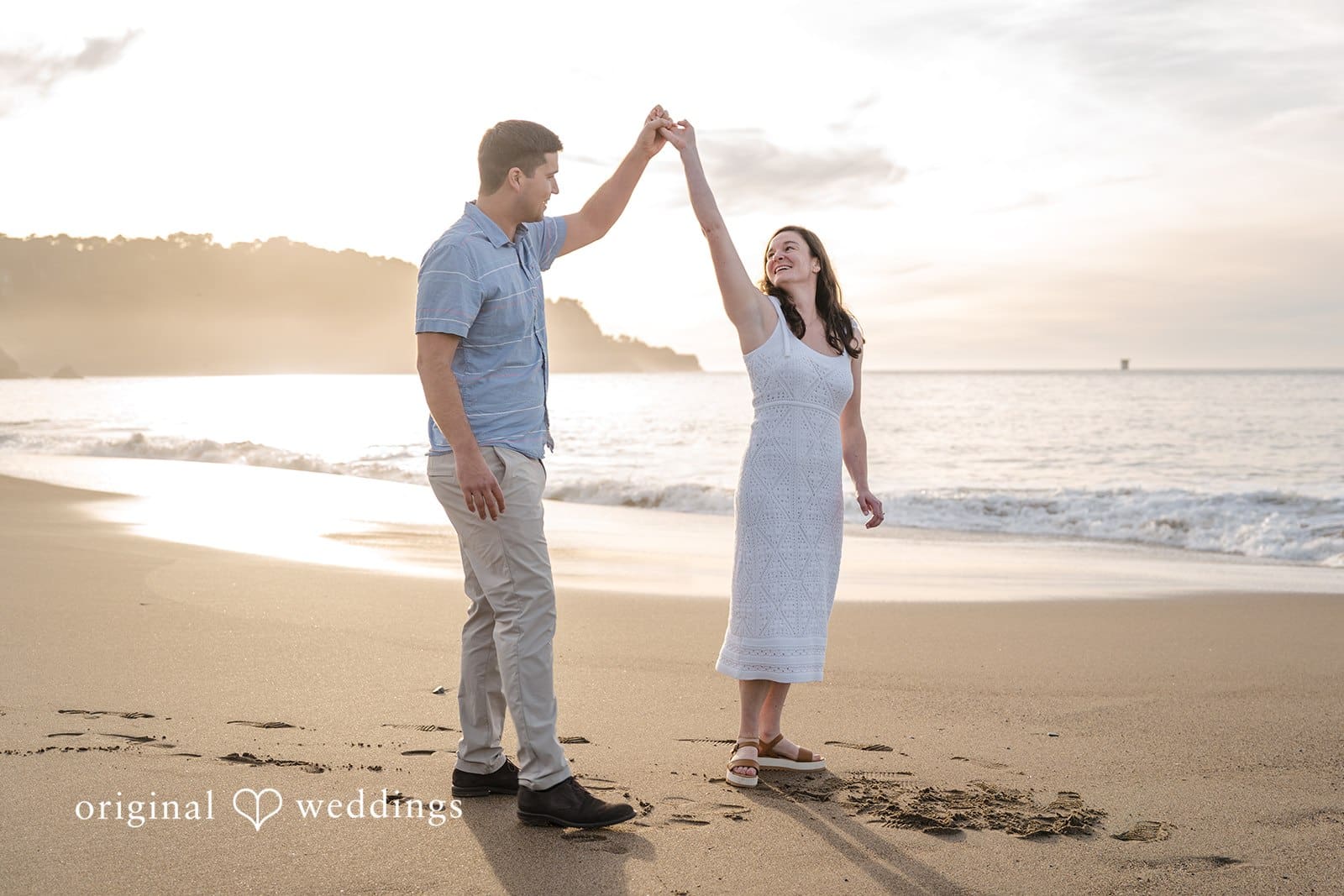 Daniel + Karen A fun portrait of the couple at Baker Beach