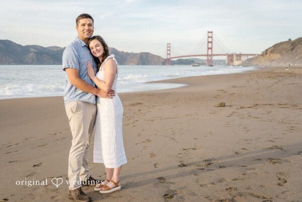 Our San Francisco wedding photographer at Original Weddings captured a stunning portrait of the couple at Baker Beach