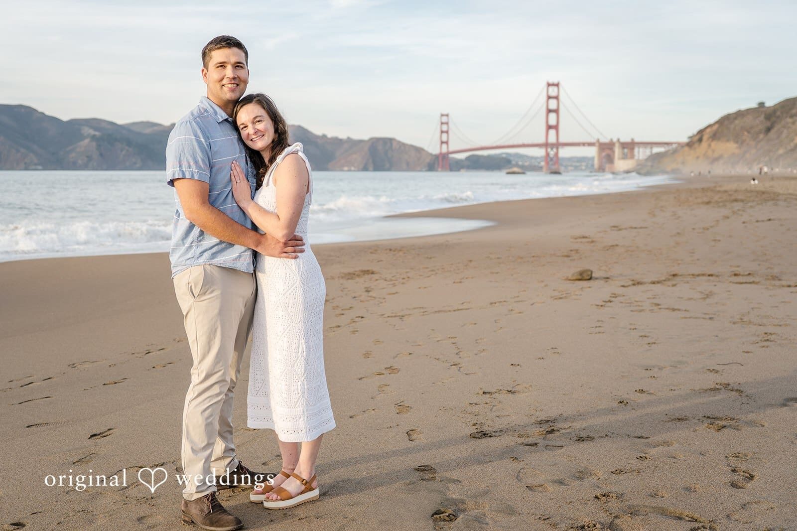 Our San Francisco wedding photographer at Original Weddings captured a stunning portrait of the couple at Baker Beach