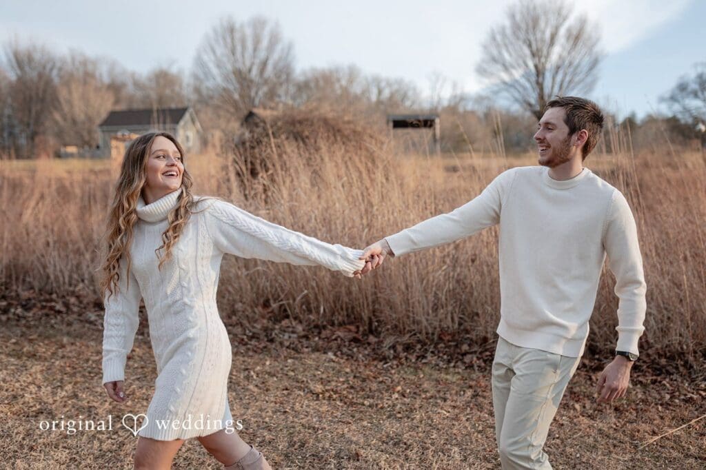 Rosemary + James Our Washington DC wedding photographer at Original Weddings captured a joyful portrait of the couple at Black Hill Regional Park
