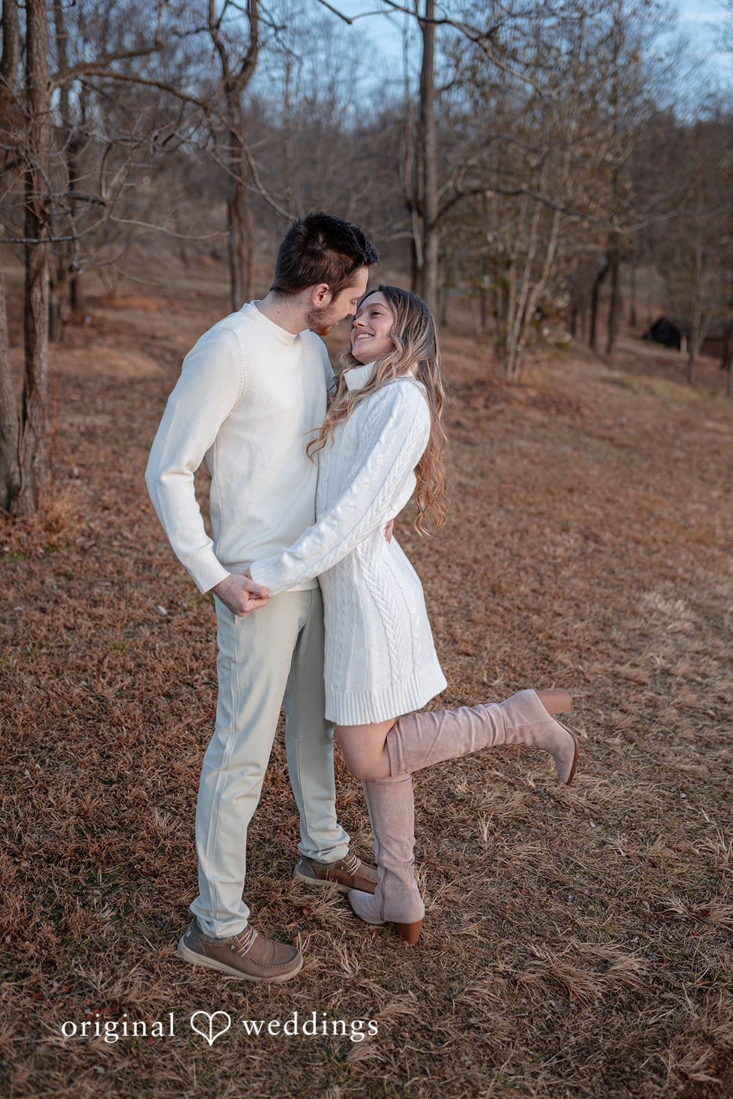 Rosemary + James The couple having a good time in the field