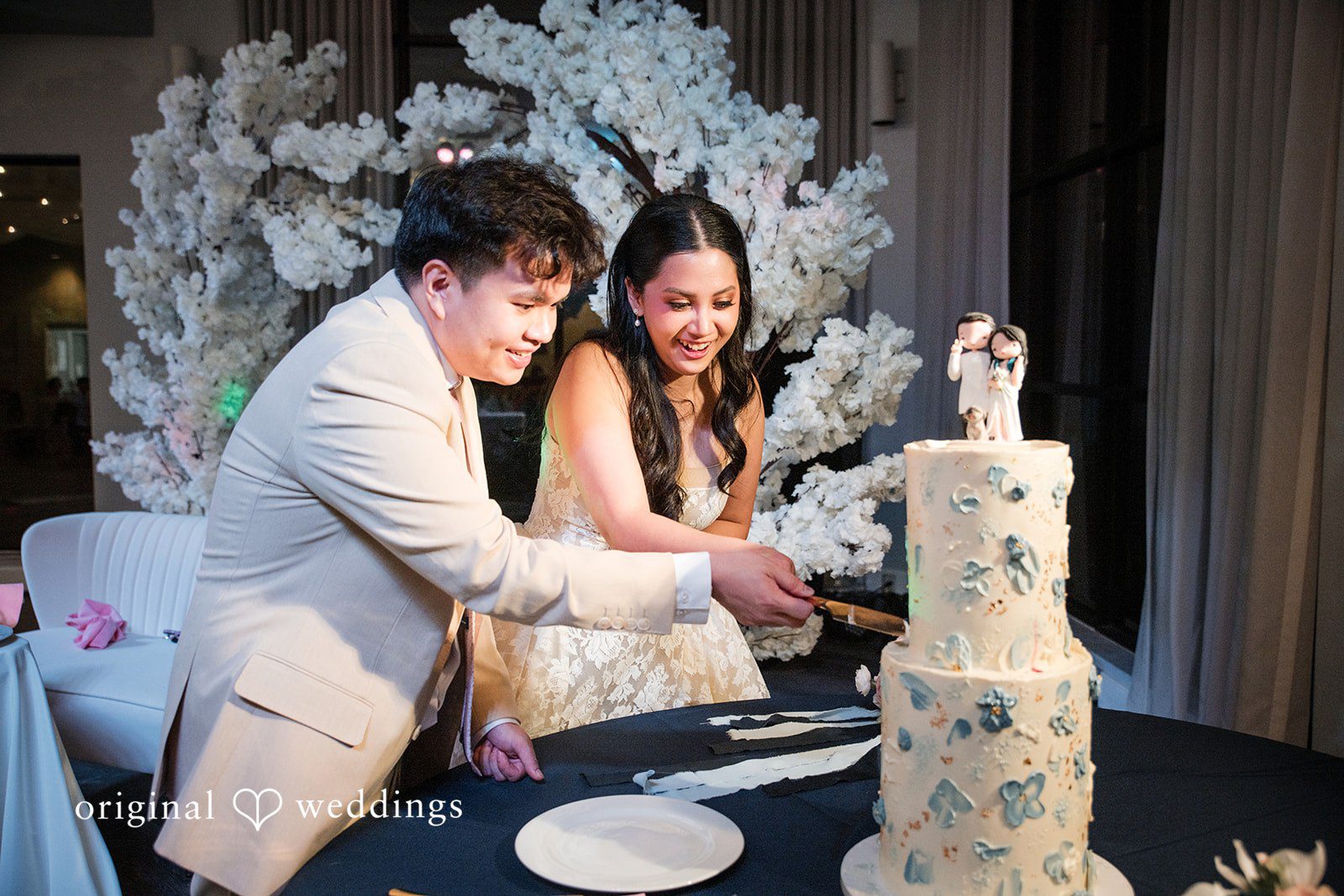 Andrea Edna + Canh Cake cutting ceremony at Canterbury Hall Tampa.