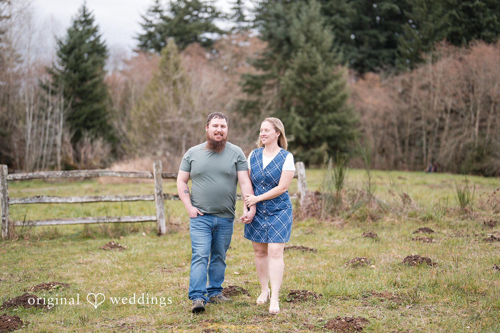 Kayla + Dillon Close-up of bride smiling while looking at groom at Clark Lake Park