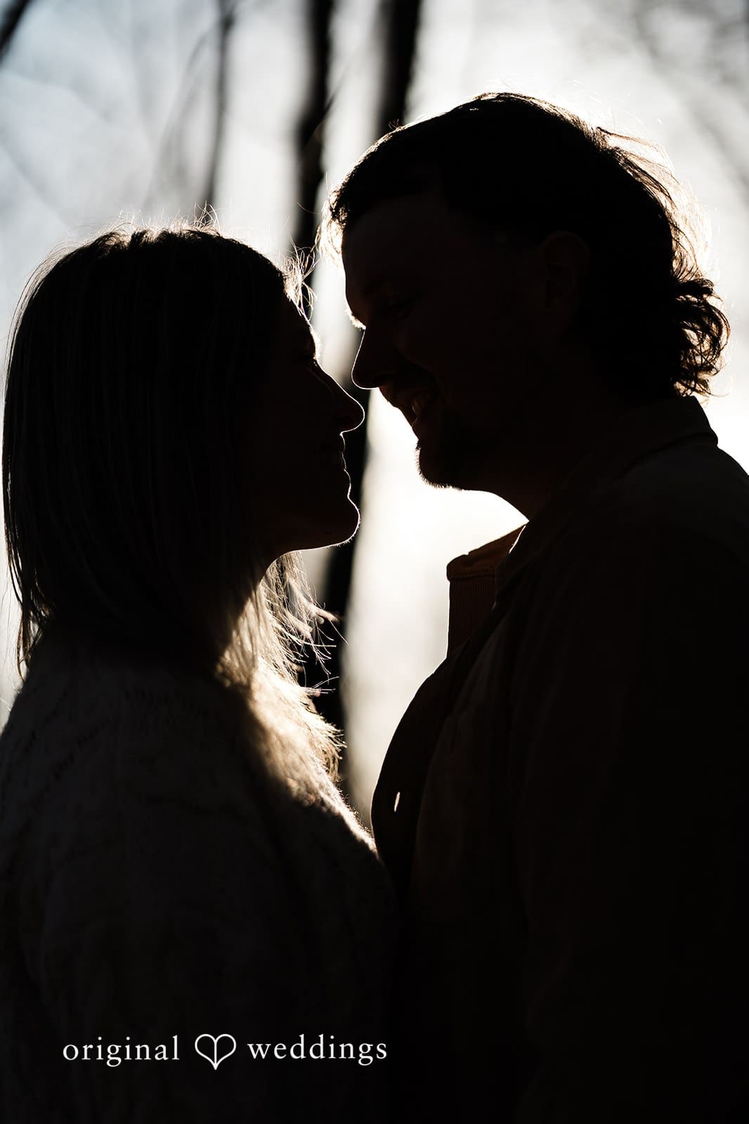 A heart-to-heart portrait of the couple