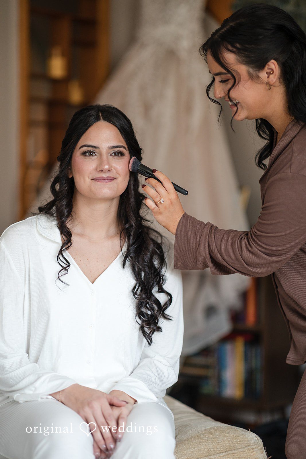 The getting-ready moment of the bride