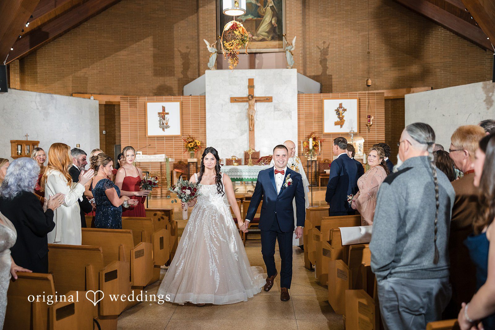 The couple’s joyful grand exit after their wedding ceremony