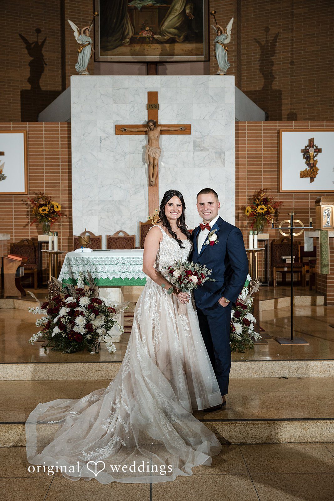 Our Philadelphia wedding photographer captured a portrait of the couple in church