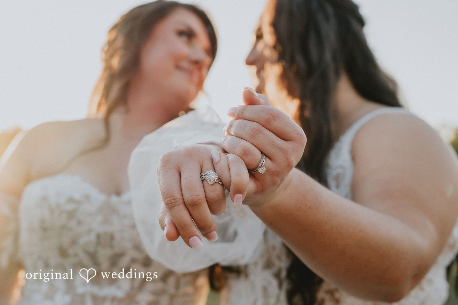 A portrait of the couple holding hands as a mark of their union