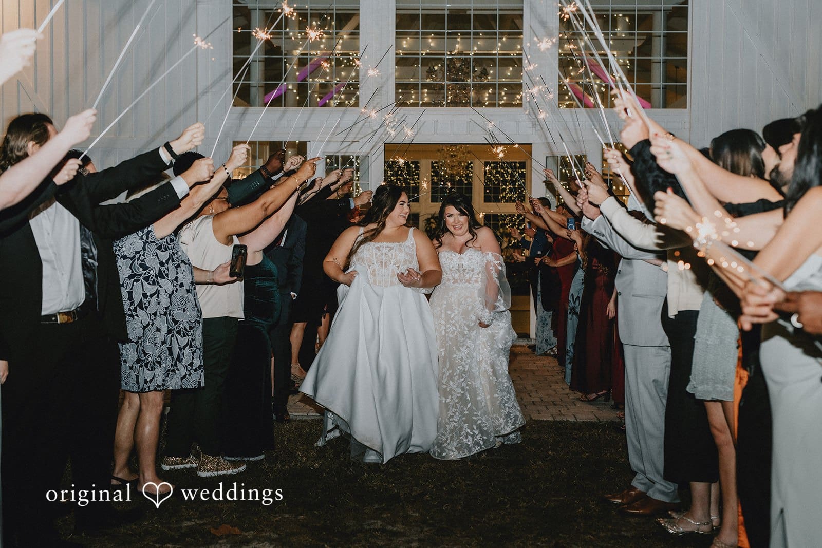 Our Orlando wedding photographers captured a stunning photo of the couple's grand exit after their wedding reception