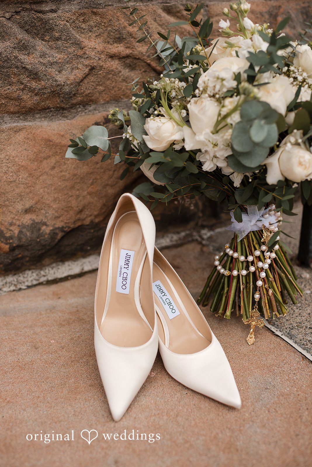 Kristi + Andrew Stylish wedding shoes detail shot with soft lighting and elegant design