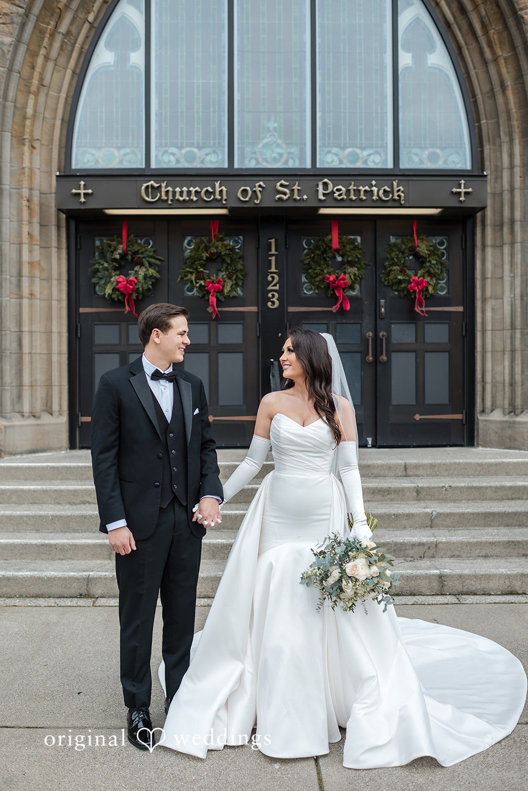 Kristi + Andrew Golden hour couple portrait at Foss Waterway Seaport photographed by Seattle wedding photographer from Original Weddings