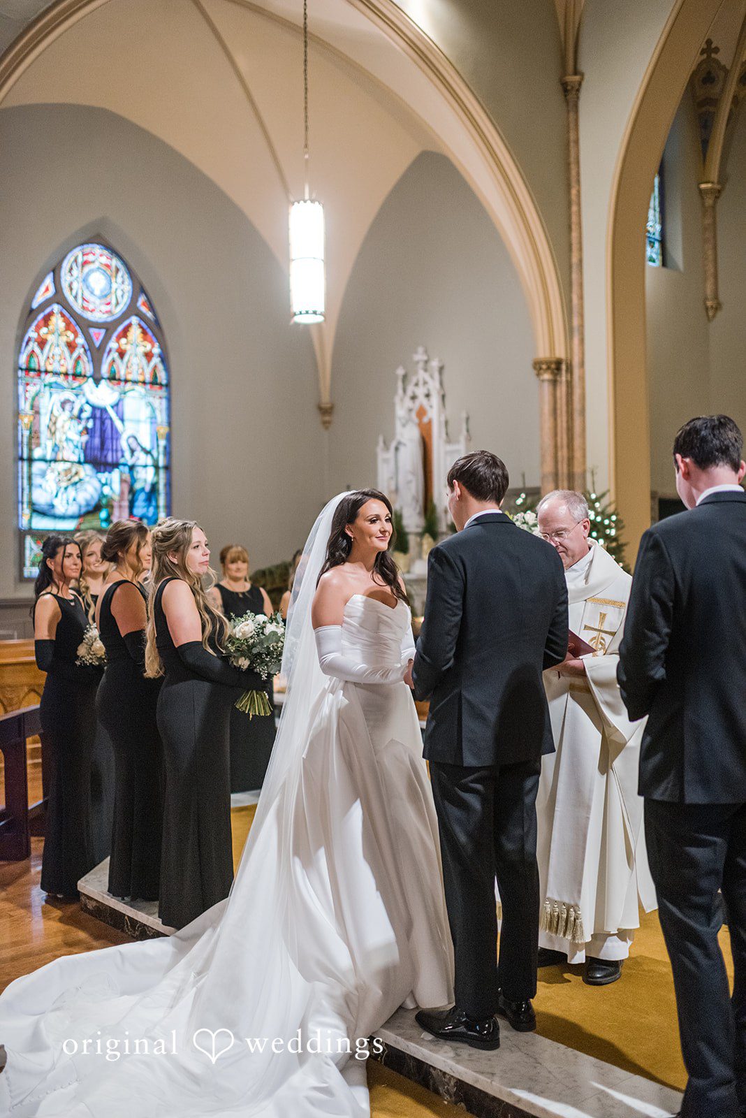 Kristi + Andrew Romantic hand-holding portrait of wedding couple