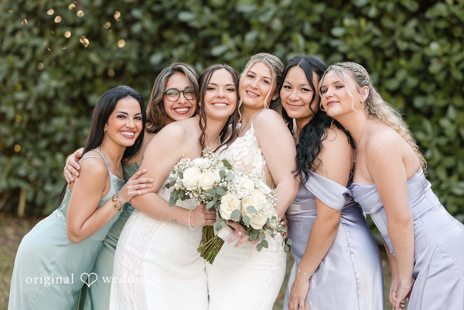 Bride picture with bridesmaid .