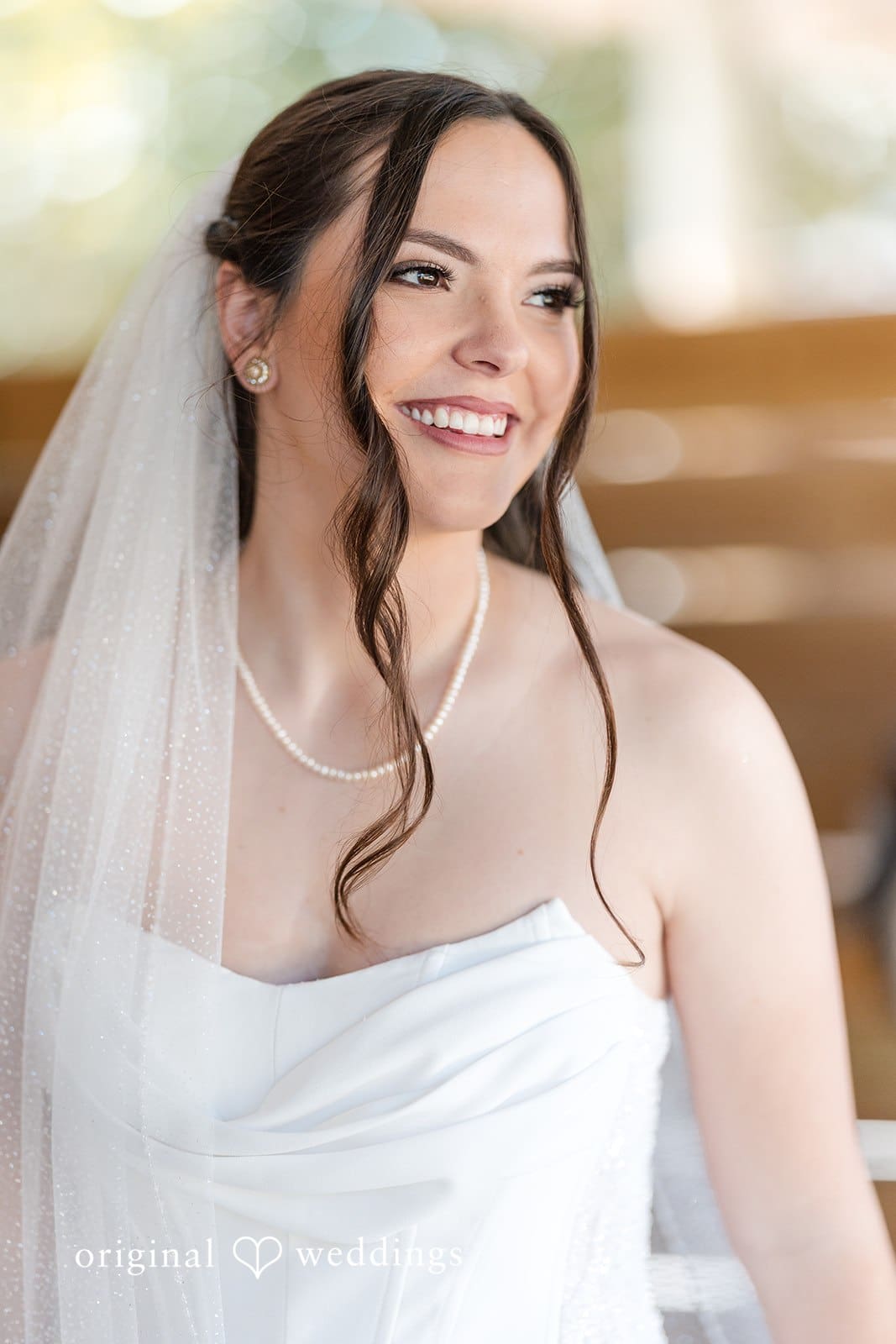 Smiling bride portrait at Hacienda Los Robles.