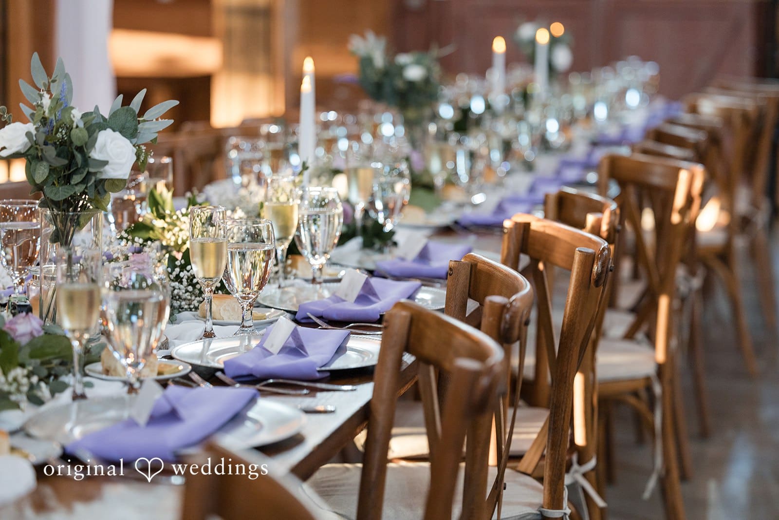 Decorated reception table at Hacienda Los Robles.