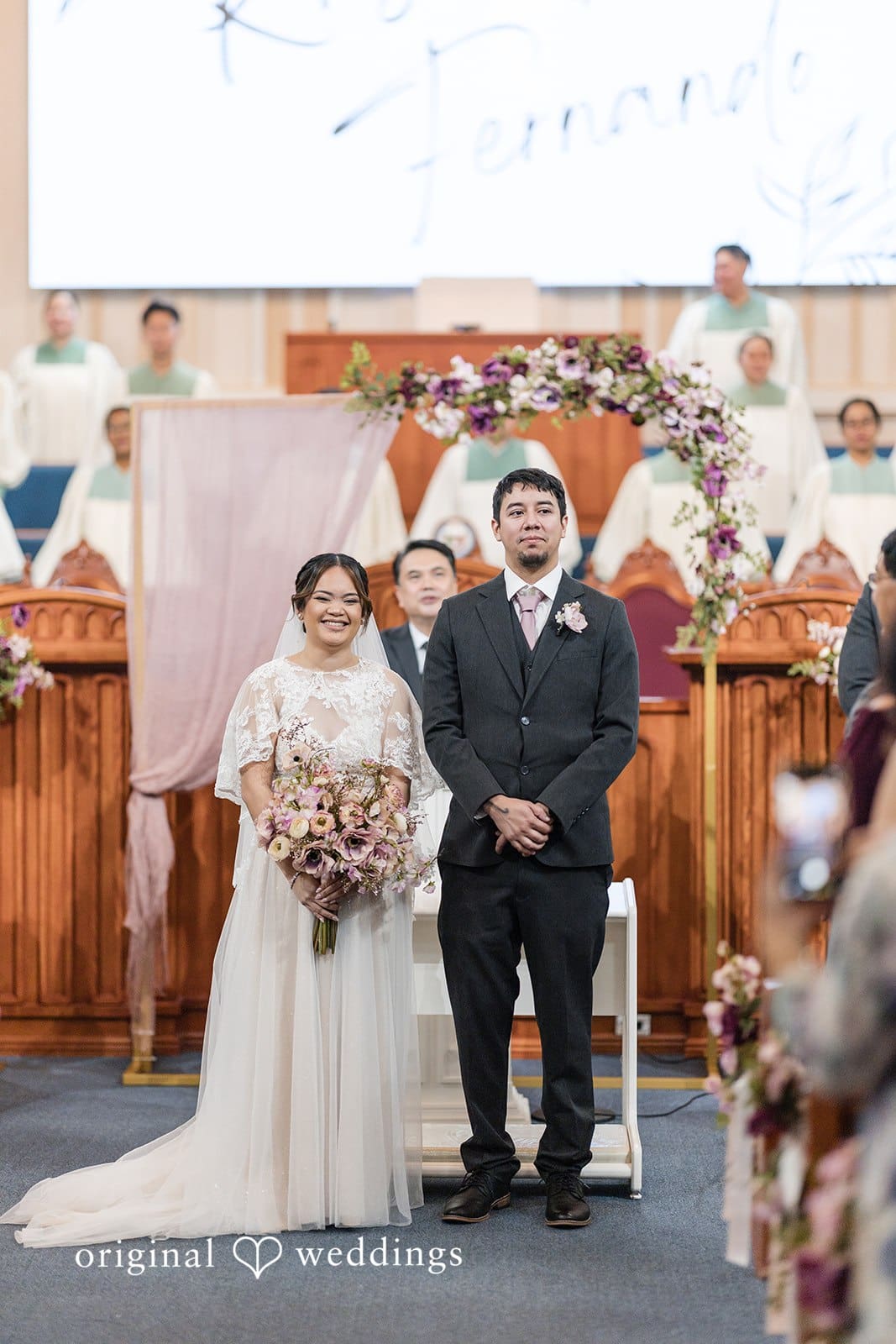 Beautiful portrait of couple by Miami wedding photographer at Iglesia Ni Cristo