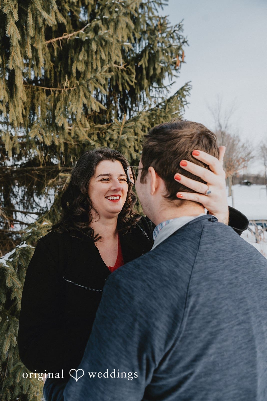 A romantic photo of the couple